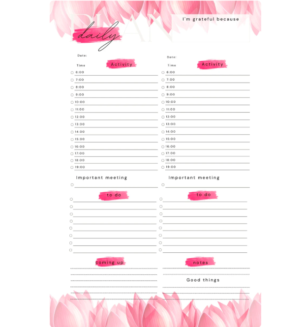 Set of 3 Canva Templates of a 12 Weeks Undated Daily Planner, ready to be used/personalized or resell as a digital product with MRR PLR