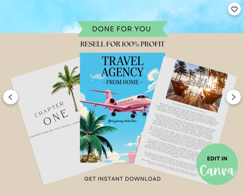 Travel Agency From Home | Setup, Clients, Services Guide | Editable eBook | PLR Digital Download | Resell Rights