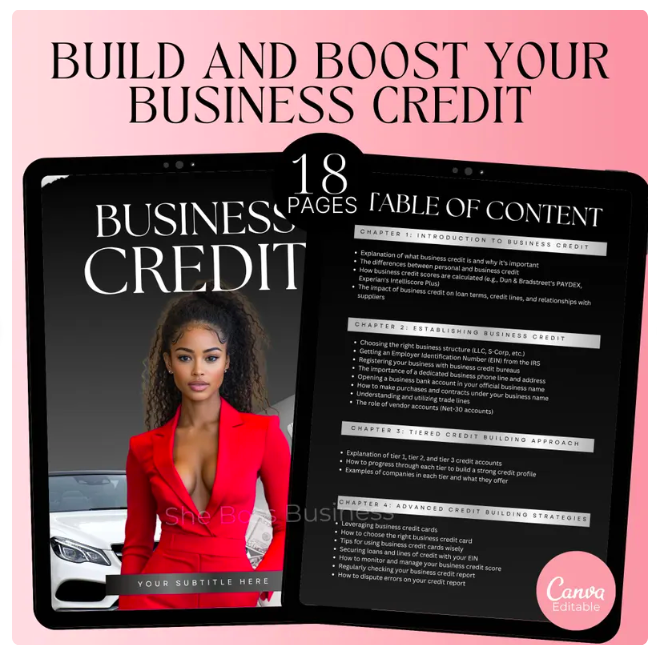 Business Credit Ebook Template Small Business Financing Start a Business Establish Business Credit Guide Lead Magnet Master Resell Rights