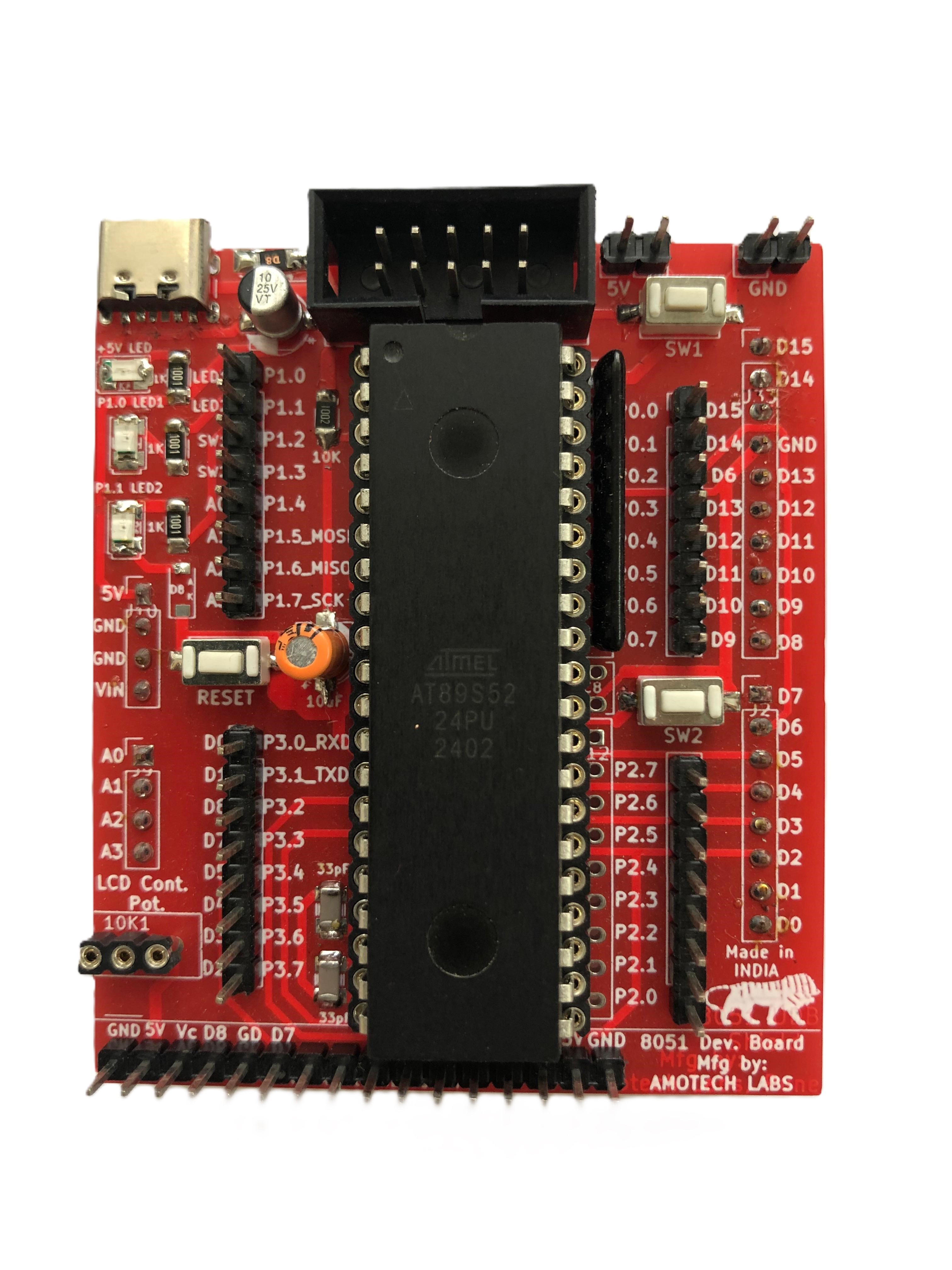 8051 Mini Development Board(With IC, Programmer & LCD included )