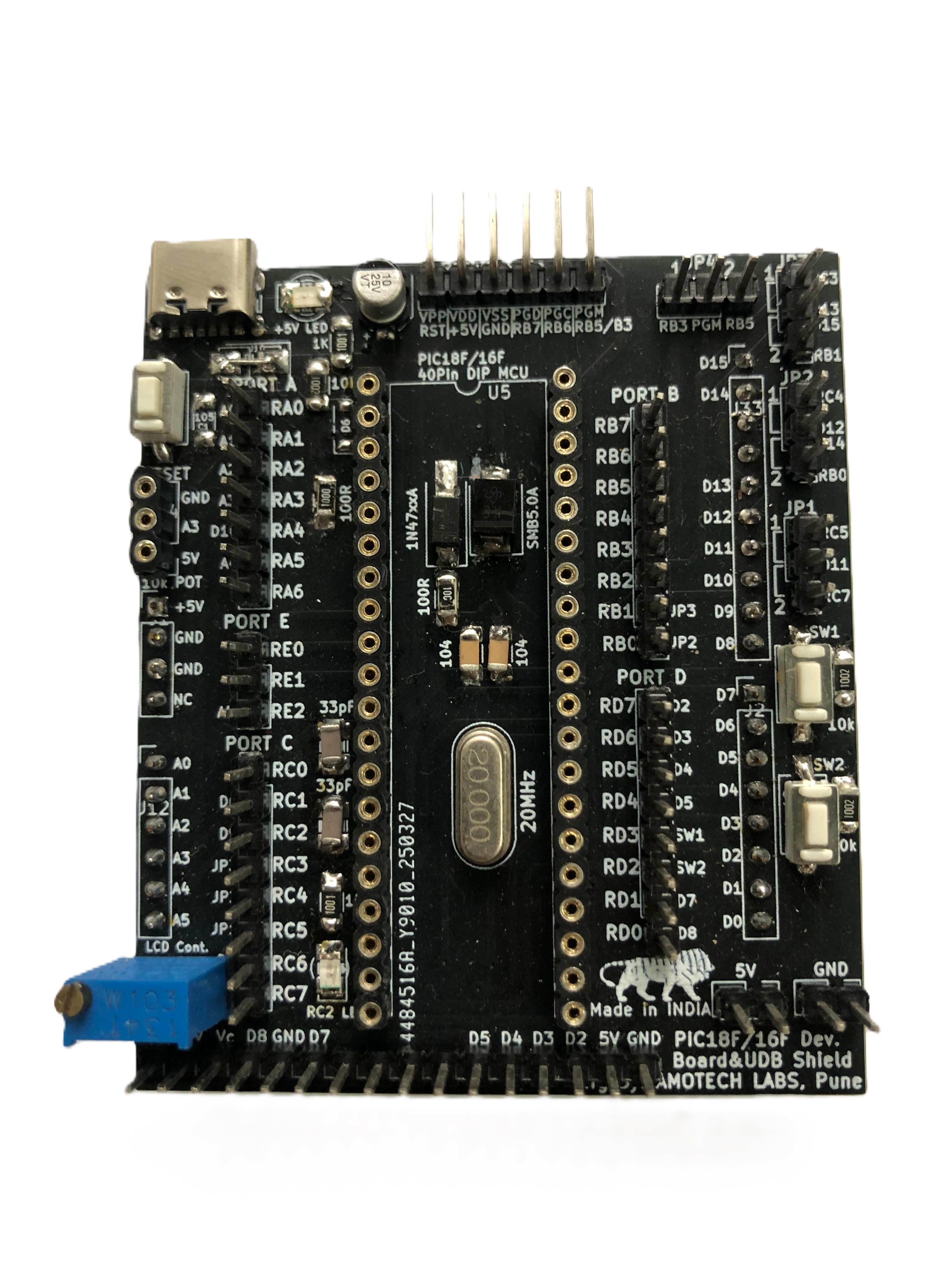 PIC18F/16F Mini Development Board(Without IC & LCD)