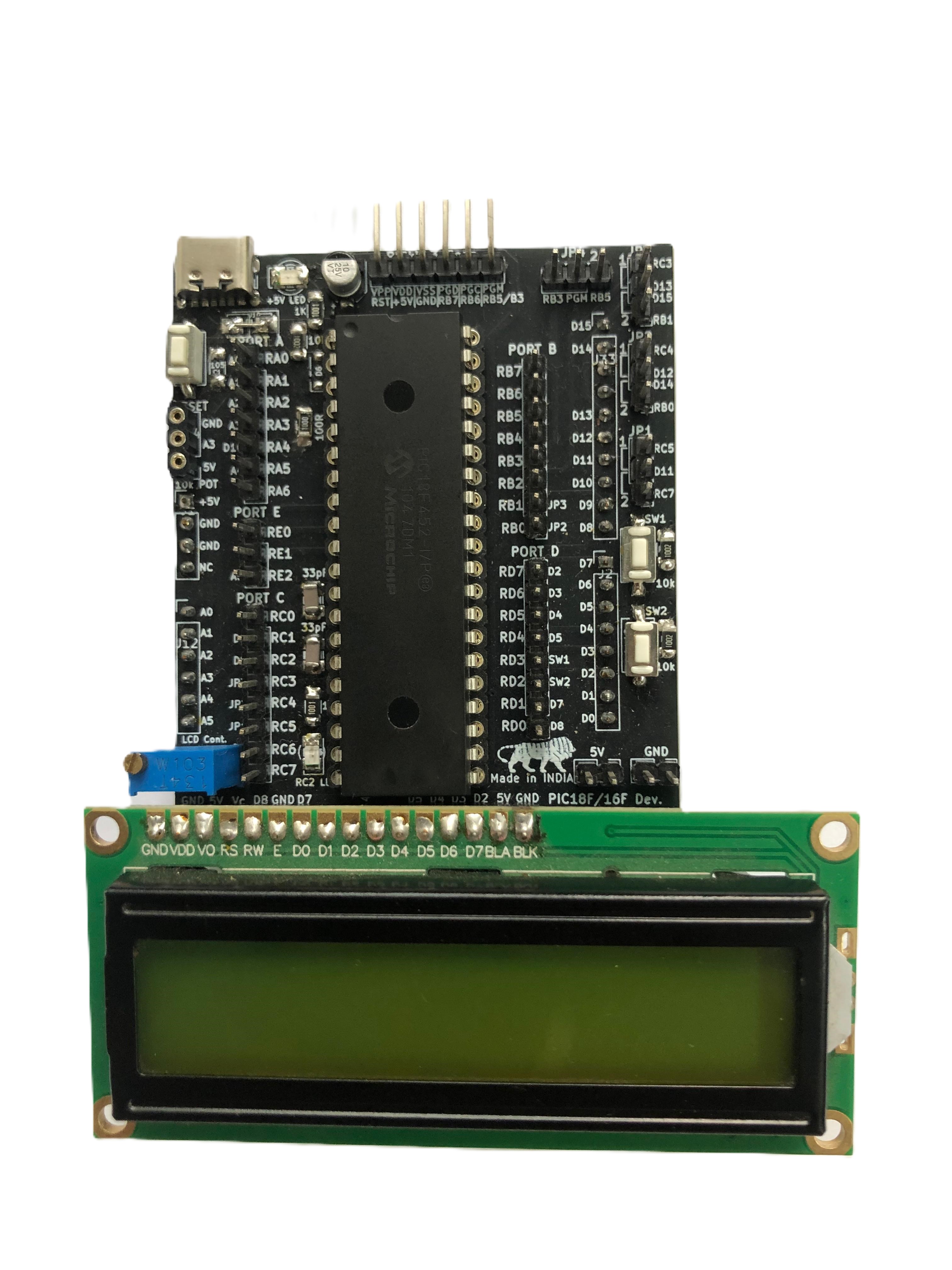 PIC18F/16F Mini Development Board(With IC & LCD included)