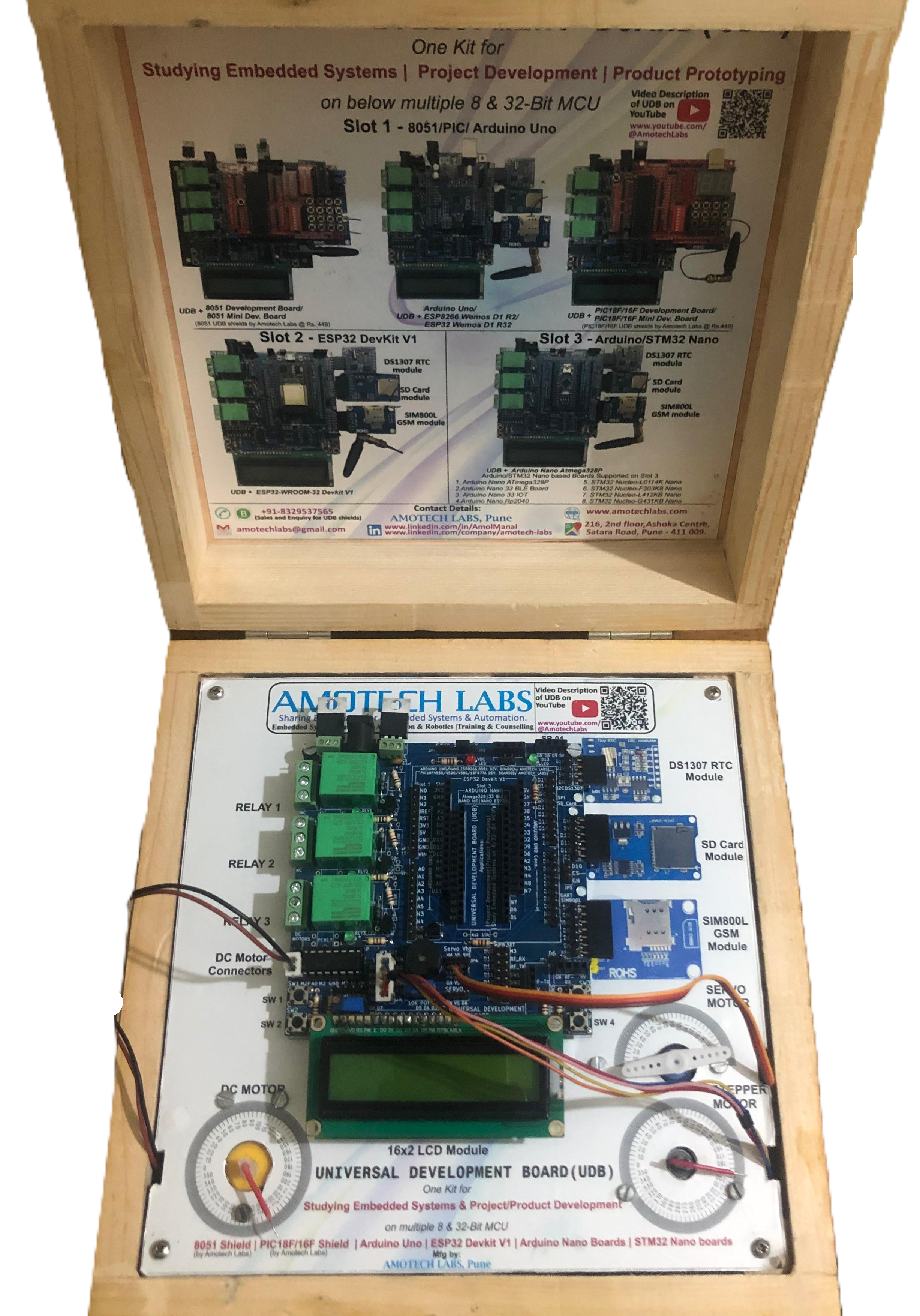 Universal Development Board(UDB) Kit [One Development Board for 8051, PIC18Fxxx, ESP32,STM32 and Arduino Microcontrollers] 