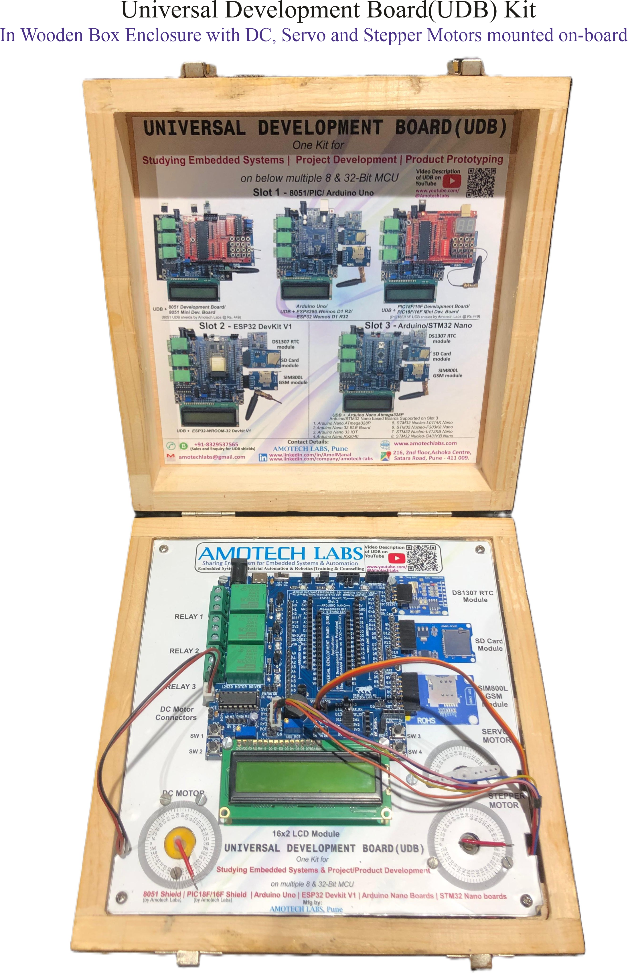 Universal Development Board(UDB) Kit [One Development Board for 8051, PIC18Fxxx, ESP32,STM32 and Arduino Microcontrollers] 
