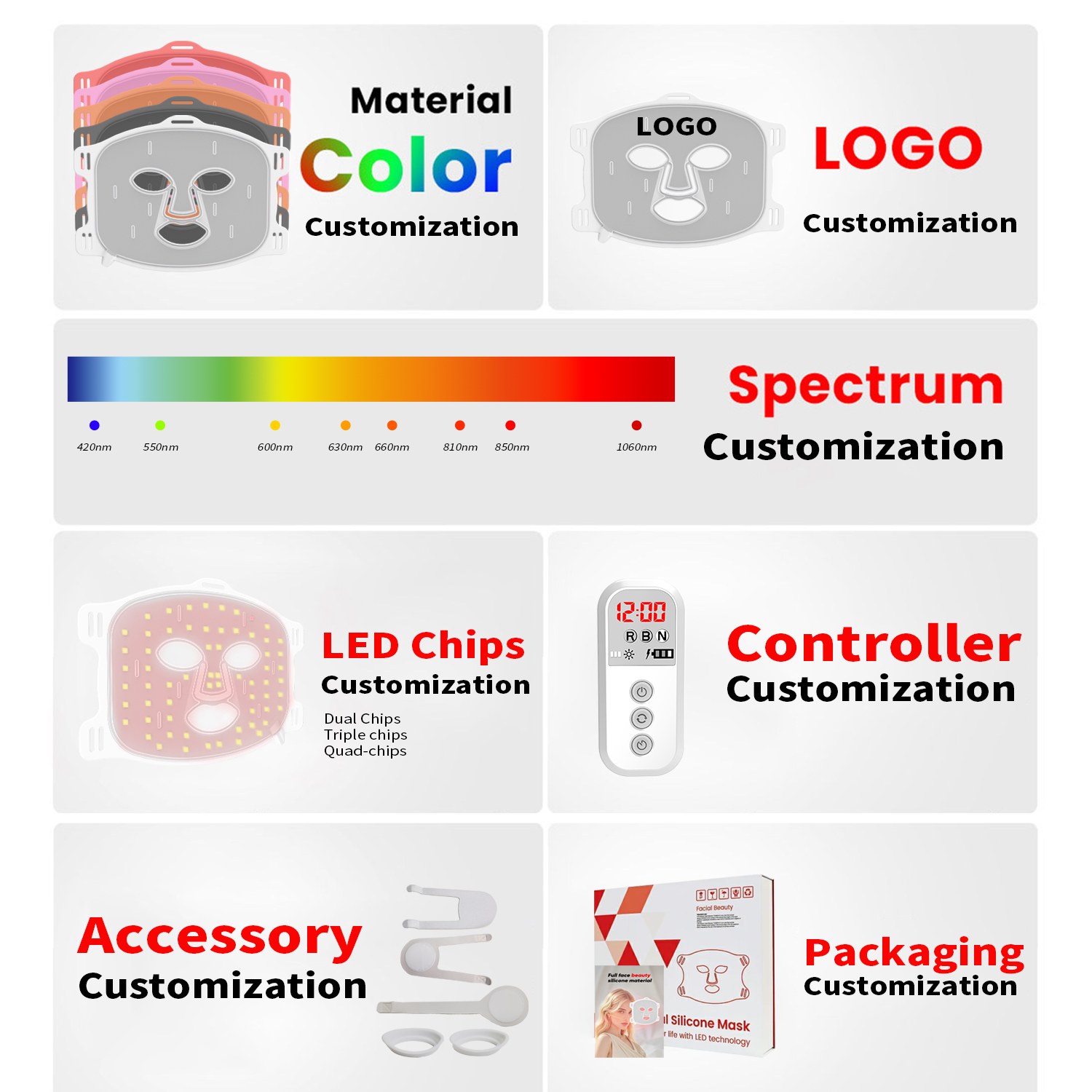 Handheld LED Facial Beauty Mask 