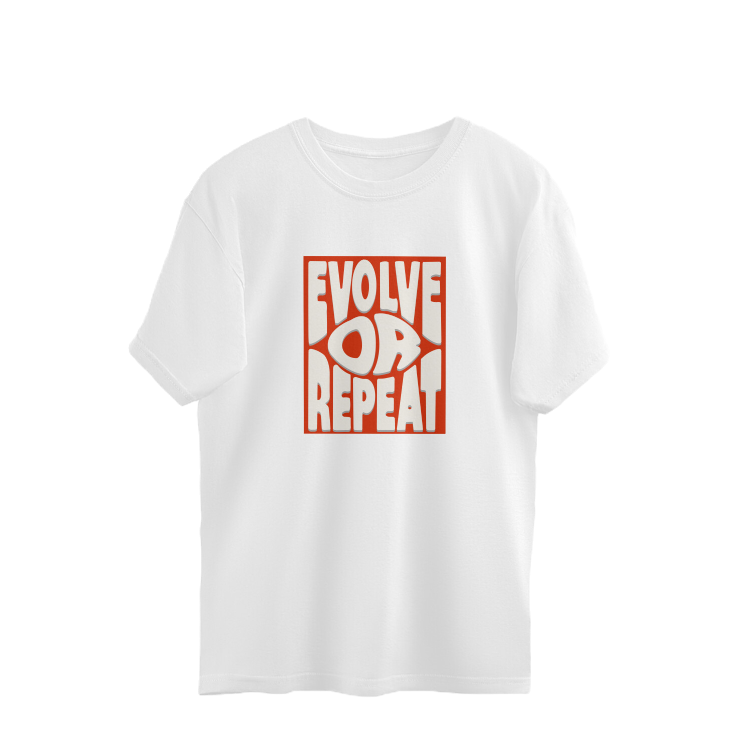 “Evolutionary Quest” White Oversized T-shirt
