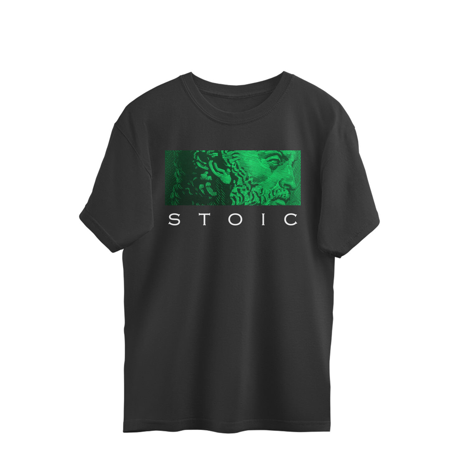 "Emperor's Stoicism" Black Oversized T-Shirt