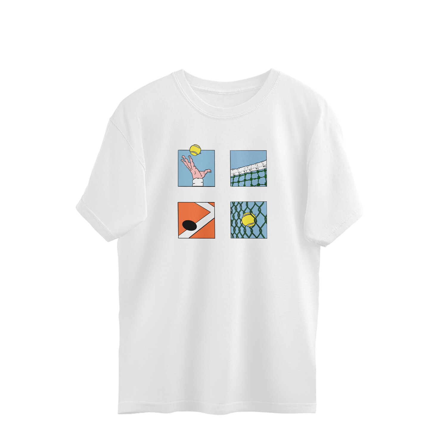 "A Tennis Tale" White Oversized T-Shirt