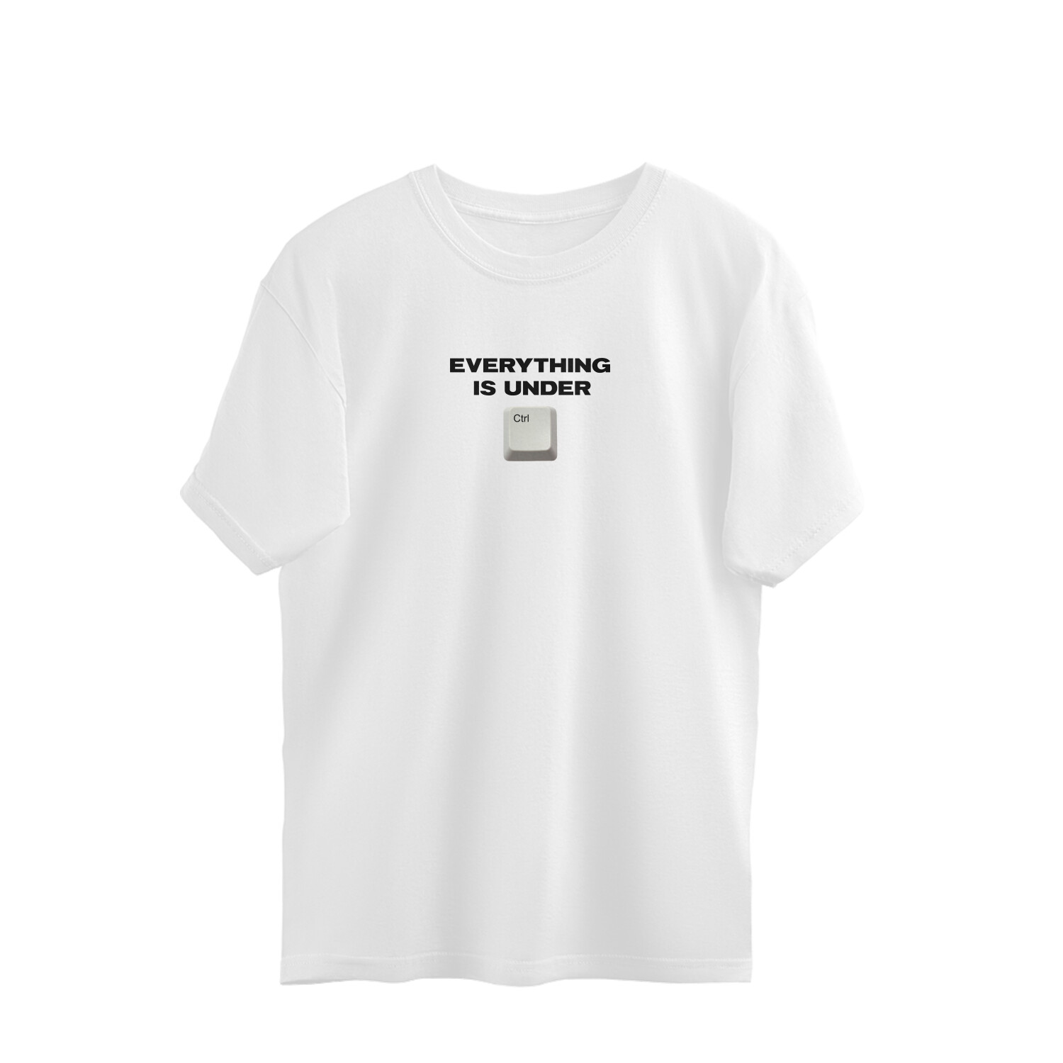 "Under Ctrl" White Oversized T-shirt