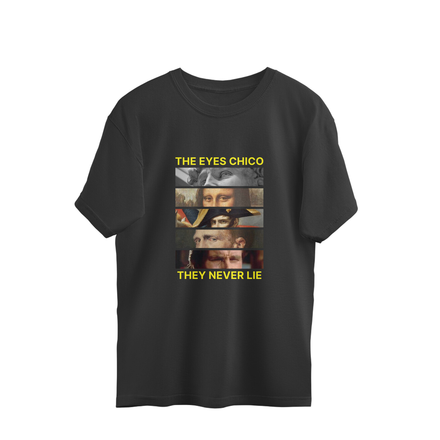 "Eyes-Chico" Minimal Black Oversized T-Shirt