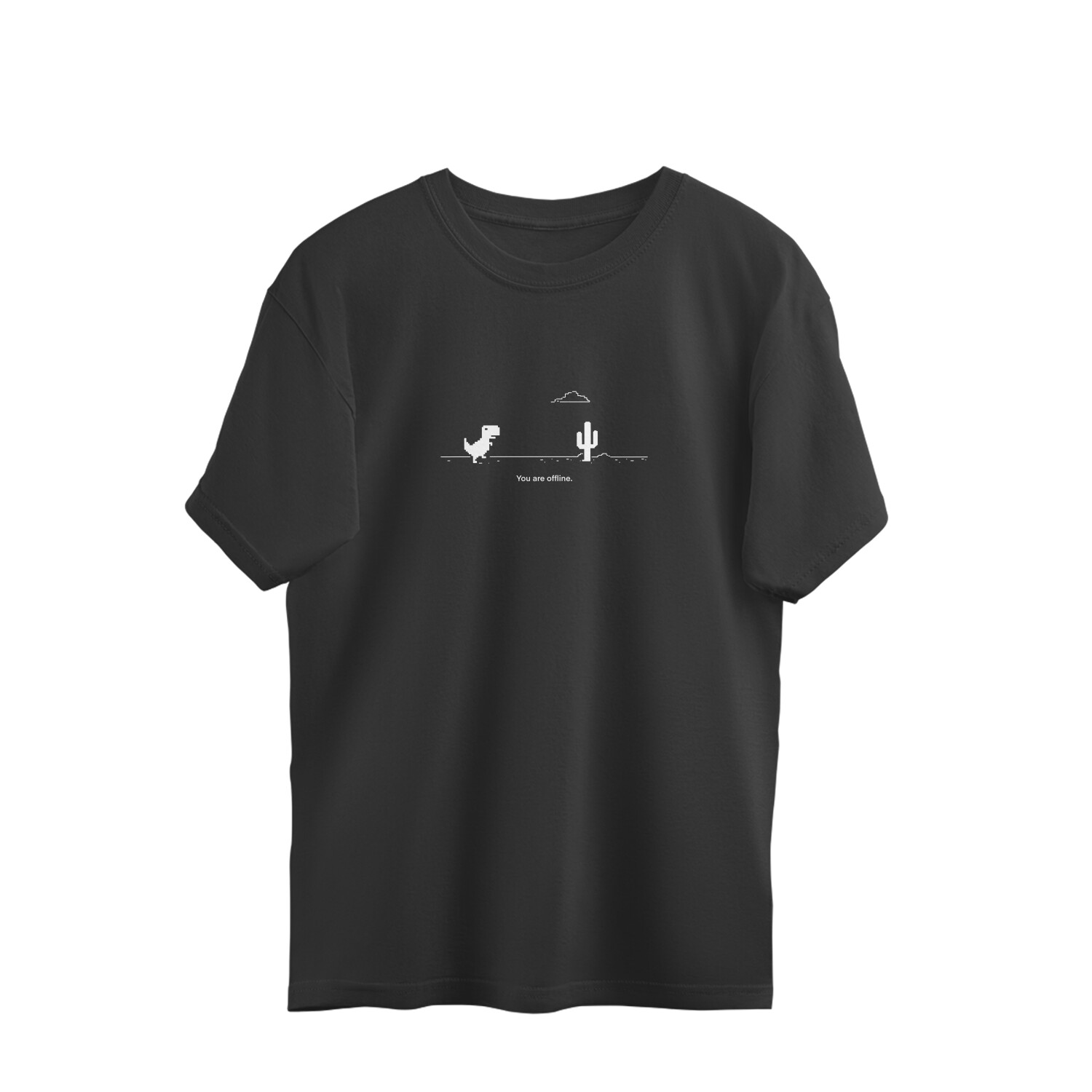Dino-Error 404 Black Oversized T-shirt