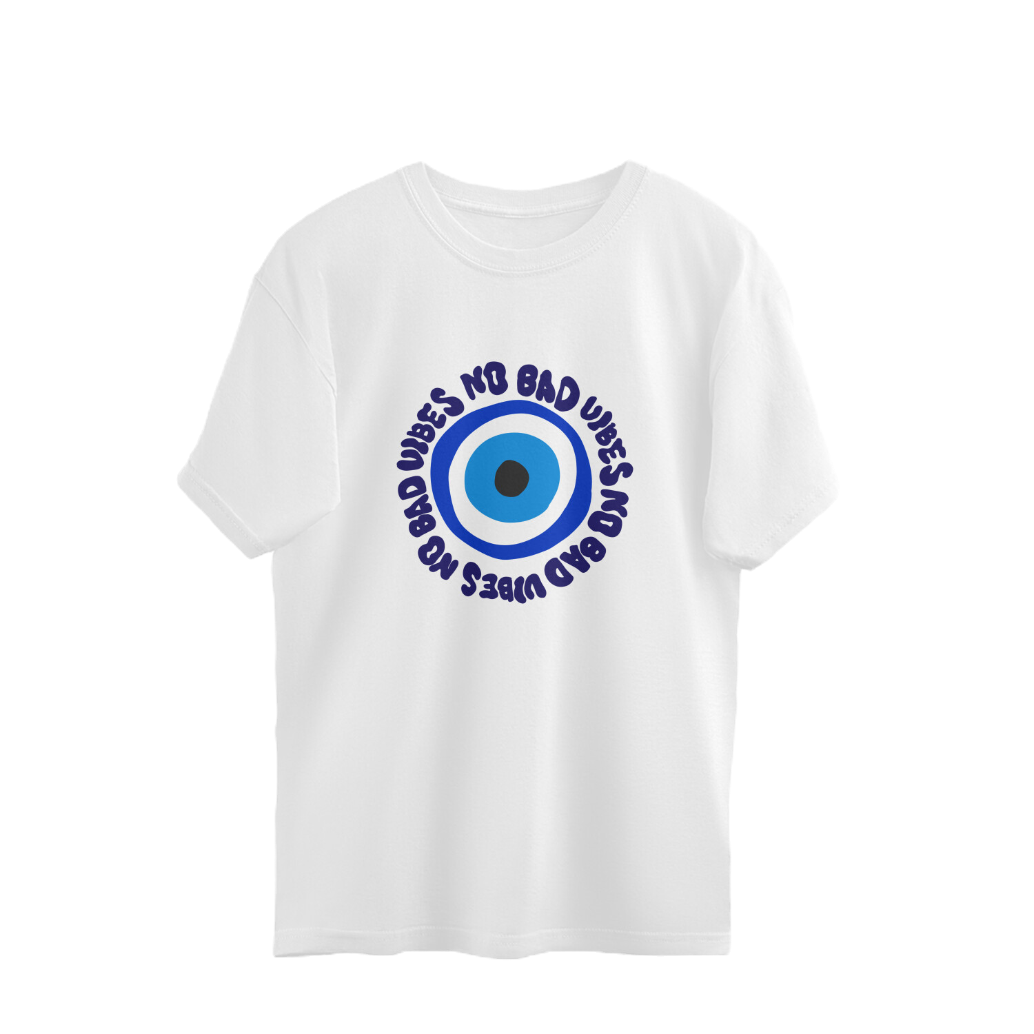 "No Bad Vibes" White Oversized T-shirt