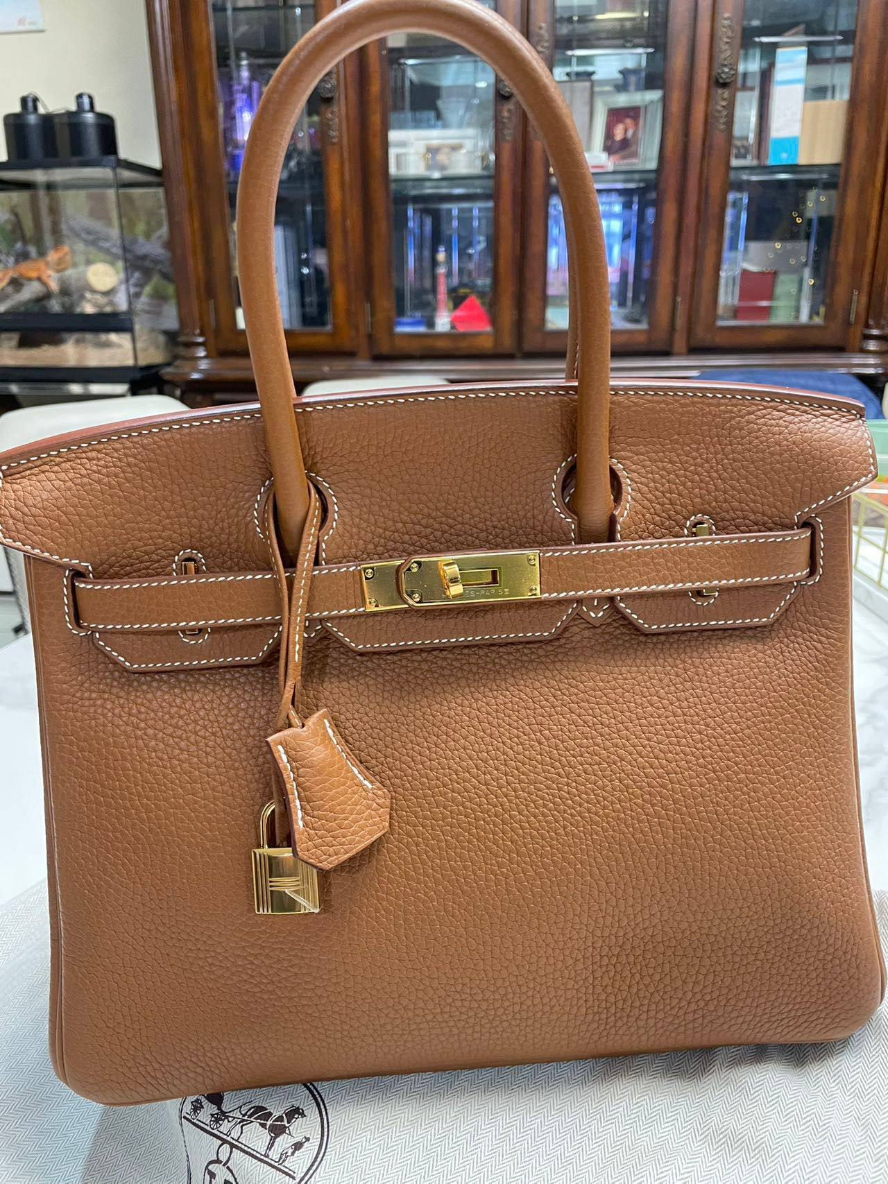 Hermès Gold Togo Leather Birkin 30 Handbag