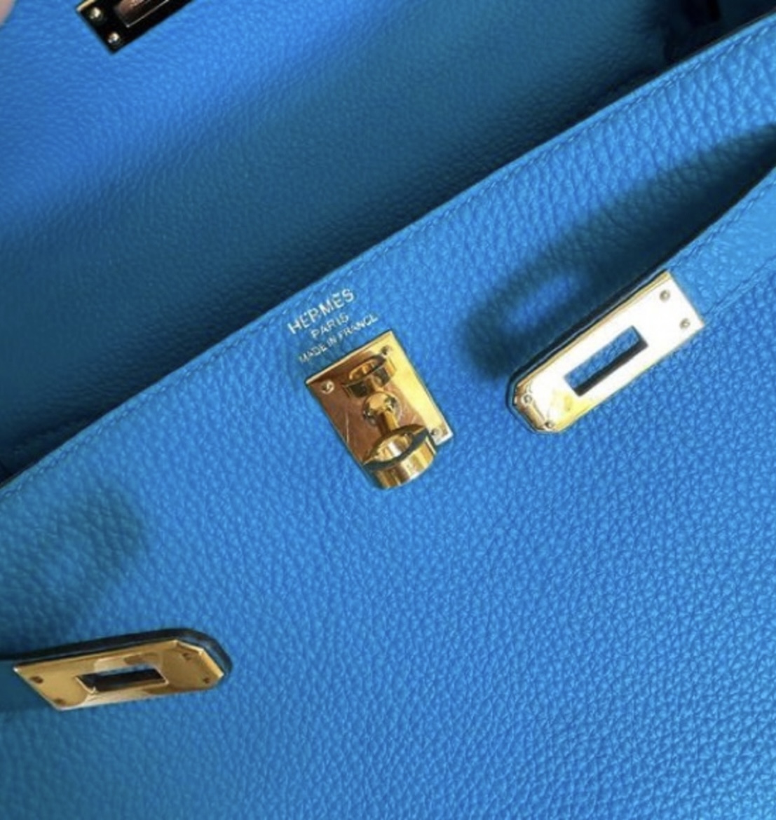 Hermès Blue Zanzibar Togo Leather Kelly 25 Bag