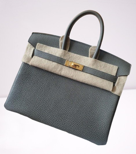 Hermes Togo Gris Meyer 25 Birkin Handbag