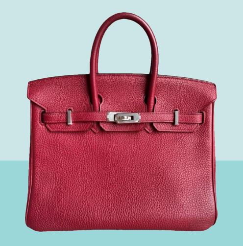 Hermes Rouge Grenat Togo Birkin 25 Handbag