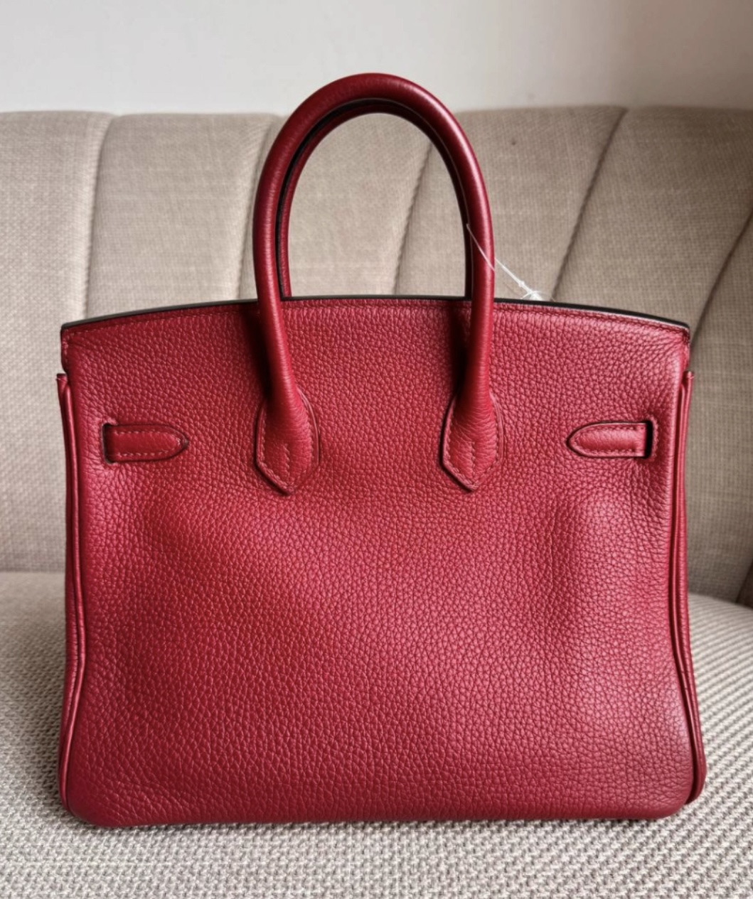 Hermes Rouge Grenat Togo Birkin 25 Handbag
