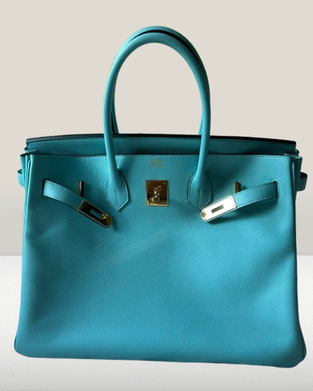 Hermes Bleu Atoll Epsom 35cm Birkin Bag