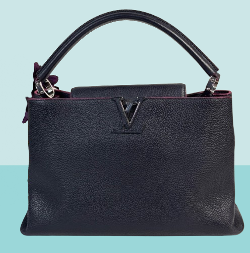 Authentic Louis Vuitton Capucines Black Red Bag
