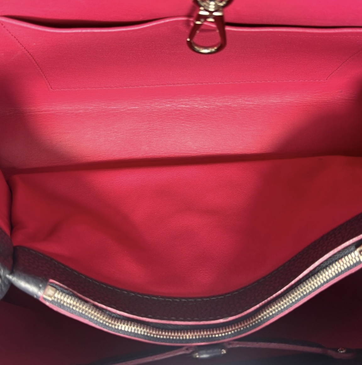 Authentic Louis Vuitton Capucines Black Red Bag