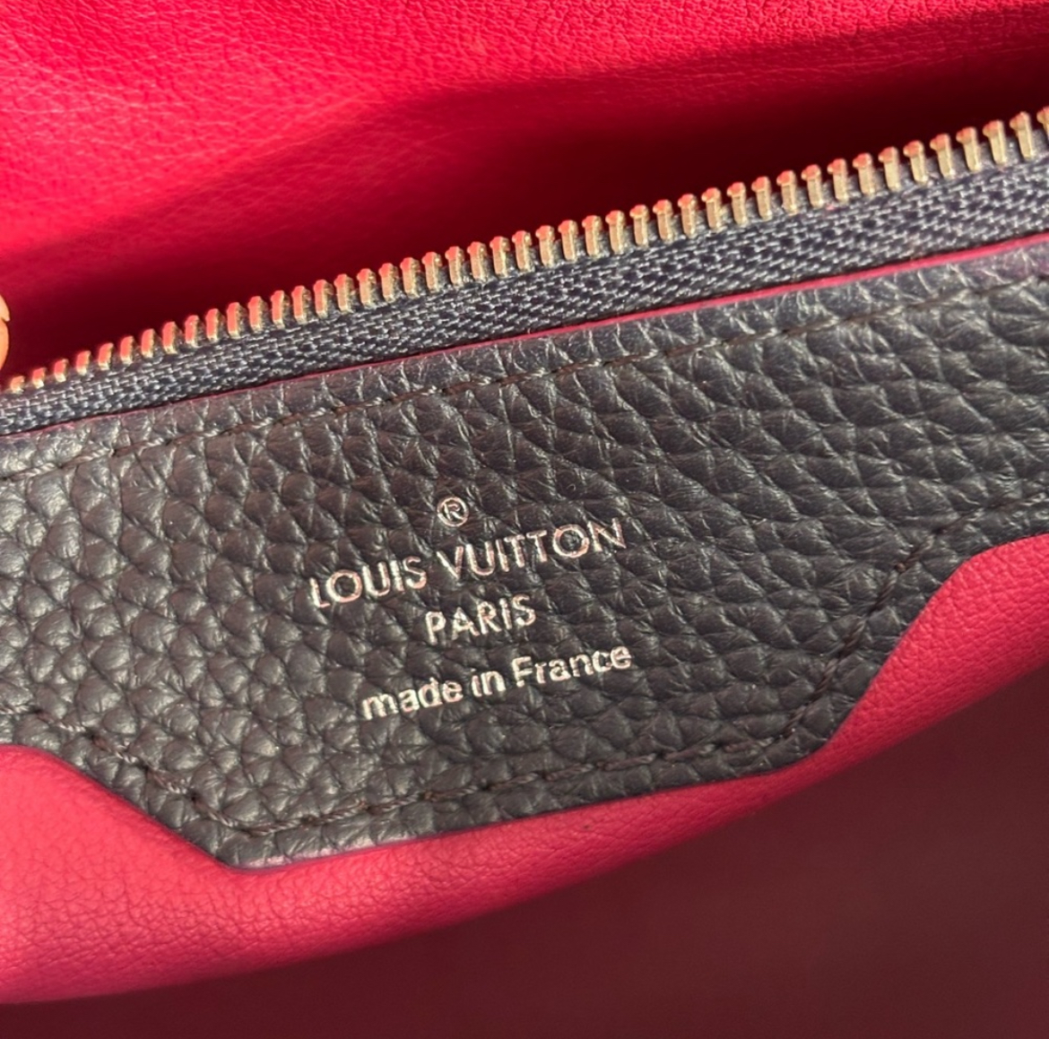 Authentic Louis Vuitton Capucines Black Red Bag