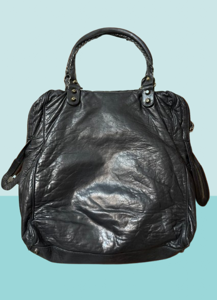 Balenciaga Le City Black Leather Motorcycle Bag