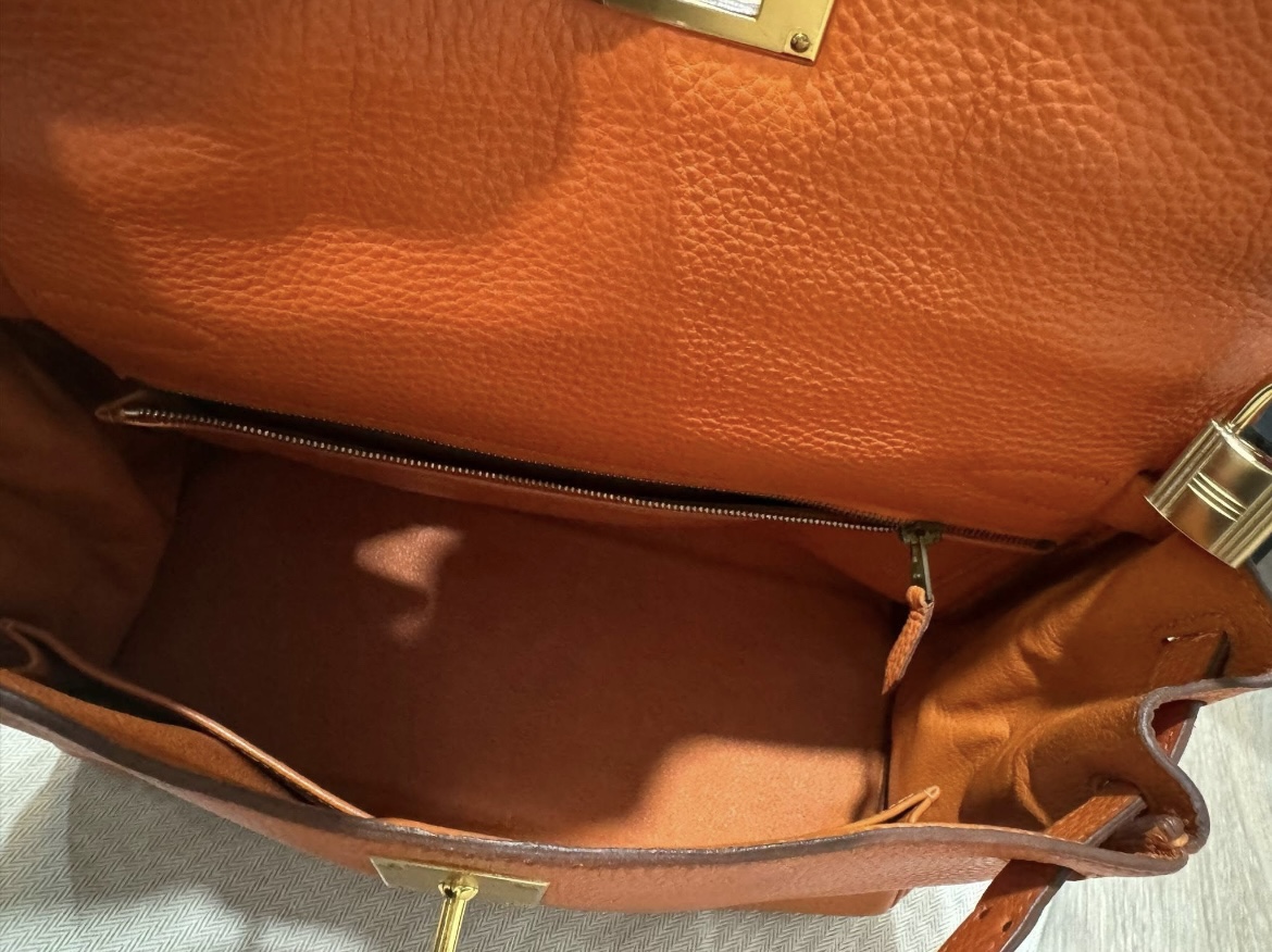 Hermes Kelly 28 Orange Retourne Bag
