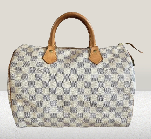 Louis Vuitton White Damier Azur Speedy 30 Bag