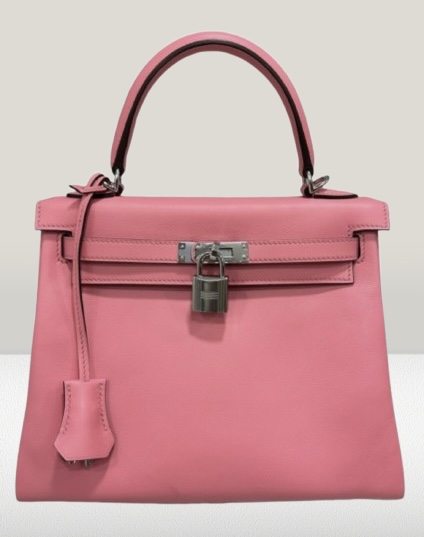 Hermes Pink Confetti Swift Leather Kelly 25 Bag