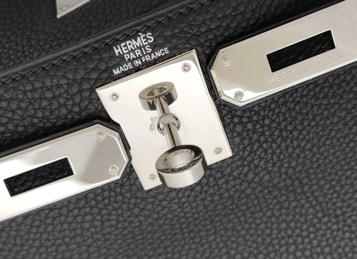 Hermes Kelly 28cm Black Togo Leather Bag 2003