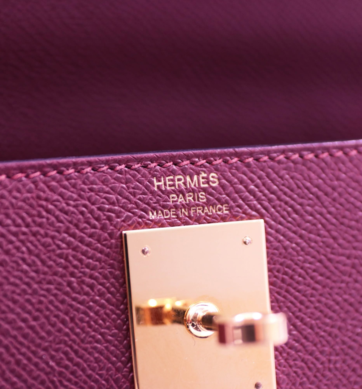 Hermes Rouge Epsom Leather Kelly 28 Bag
