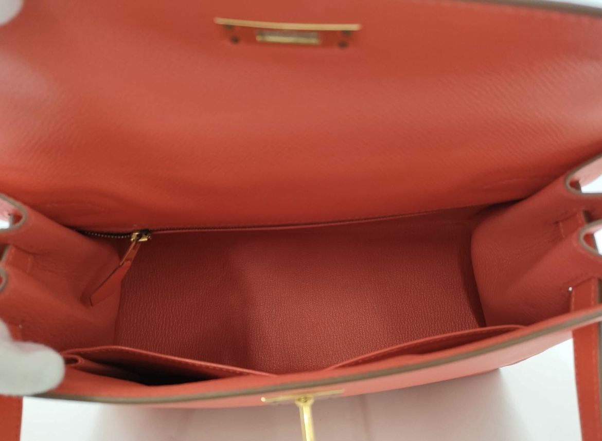 Hermes Capucine Sanguine Leather Kelly Sellier 25 Bag