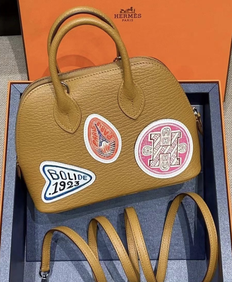 Hermes 2025 Limited Edition Caramel Mini Bolide Bag