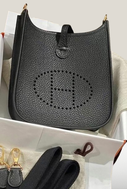 Hermes Evelyne Mini Black Noir Messenger Bag 