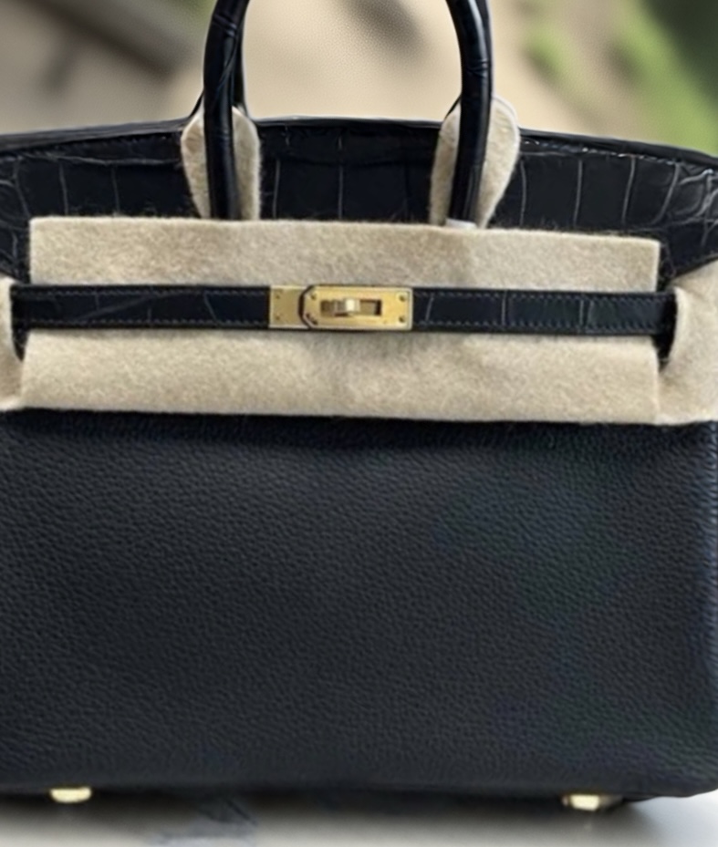 Hermes Touch Birkin 25 Black Handbag