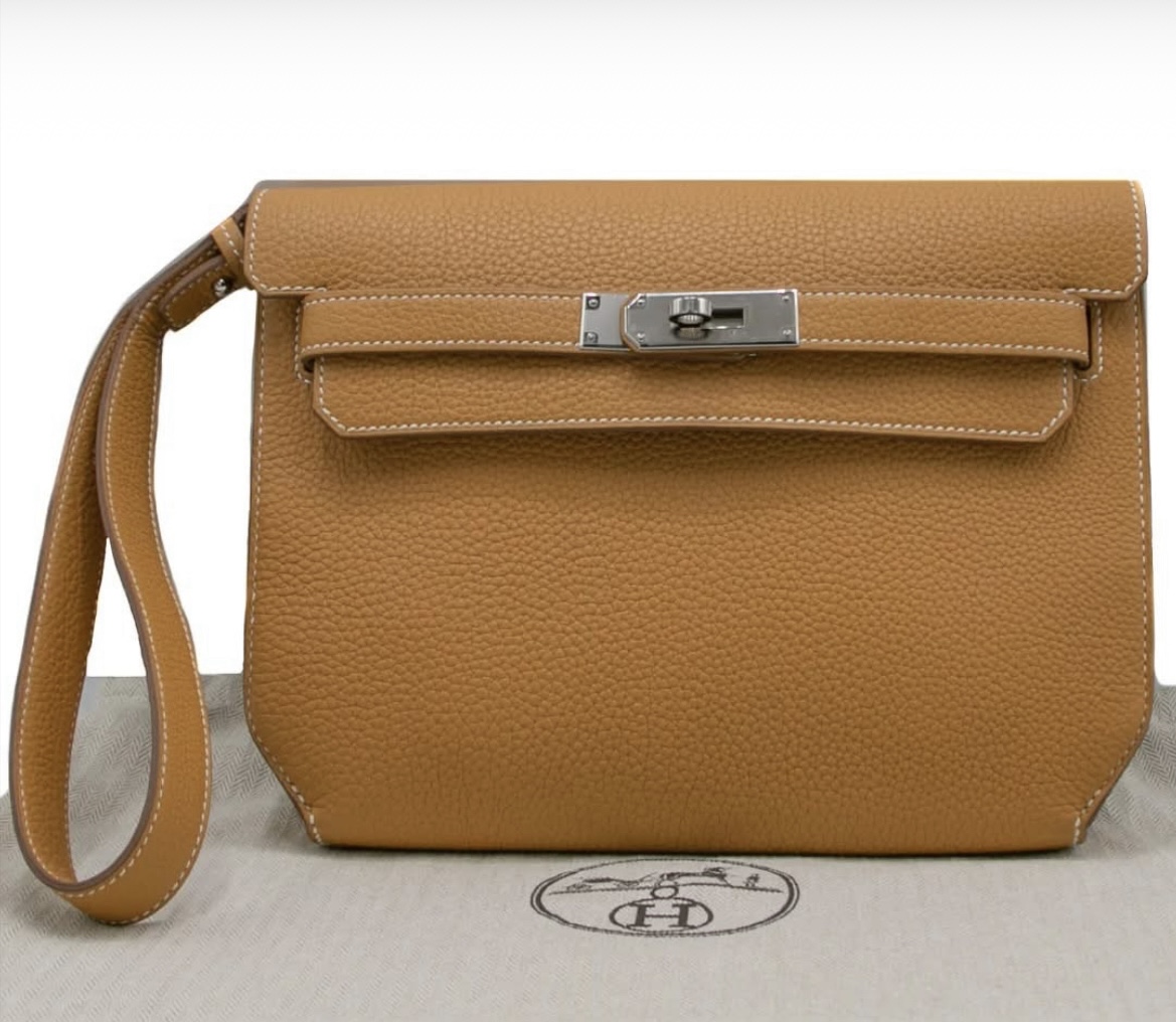 Hermes Kelly Depeche Togo Leather Biscuit Handbag 