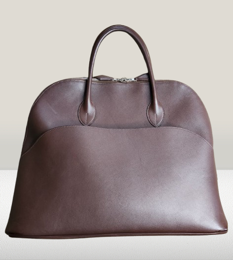 Hermes Chocolate Leather Bolide Handbag