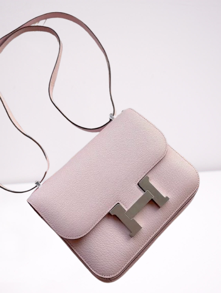 Hermes Pink Rose Leather Constance Bag