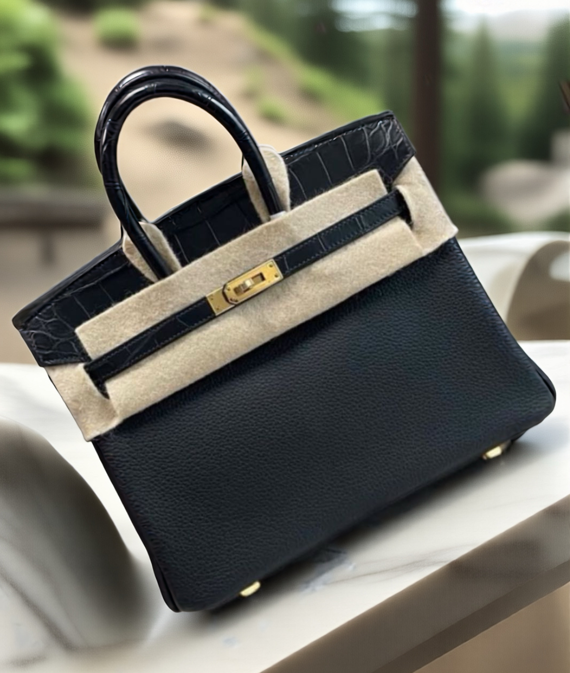 Hermes Touch Birkin 25 Black Handbag