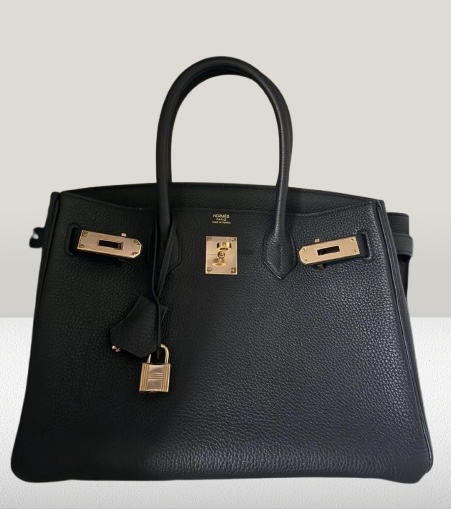 Hermes Black Epsom Leather Birkin 30 Rose Gold Hardware