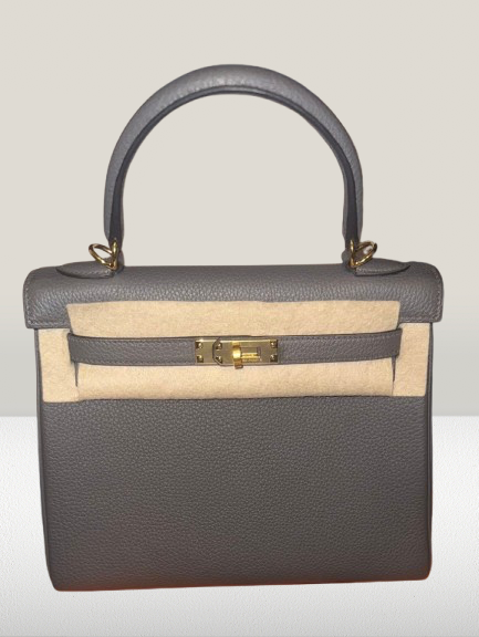 Hermes Etain color Retourne Kelly 25 Handbag