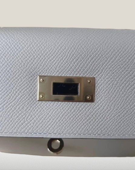 Hermes Blue Glacier Leather Kelly 28 Bag
