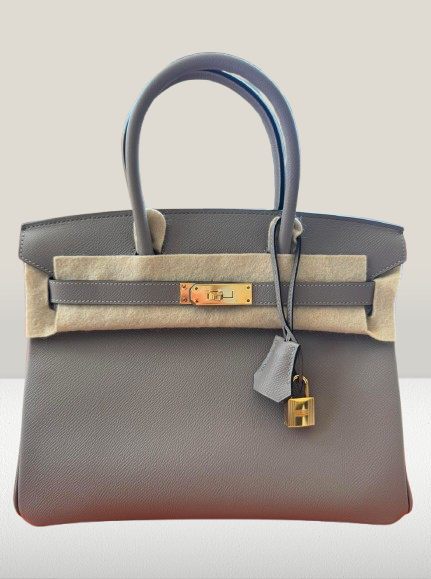 Hermes Etain Epsom Leather Birkin 25 Bag