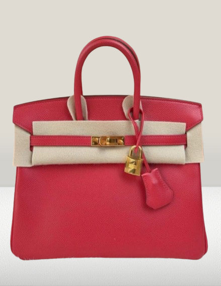 Hermes Rouge Exotique Birkin 25cm Handbag