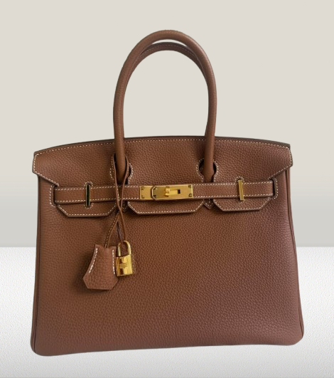 Hermes Gold Togo Leather Birkin 30cm Bag