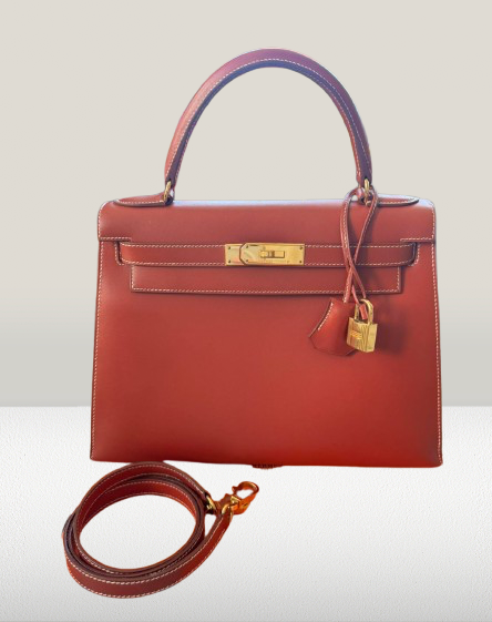 Hermes Brique Leather Kelly Sellier 28cm Bag