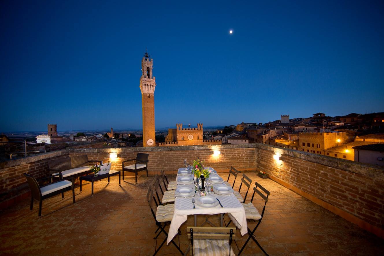 breathtaking dinner on top of a medieval tower in Siena