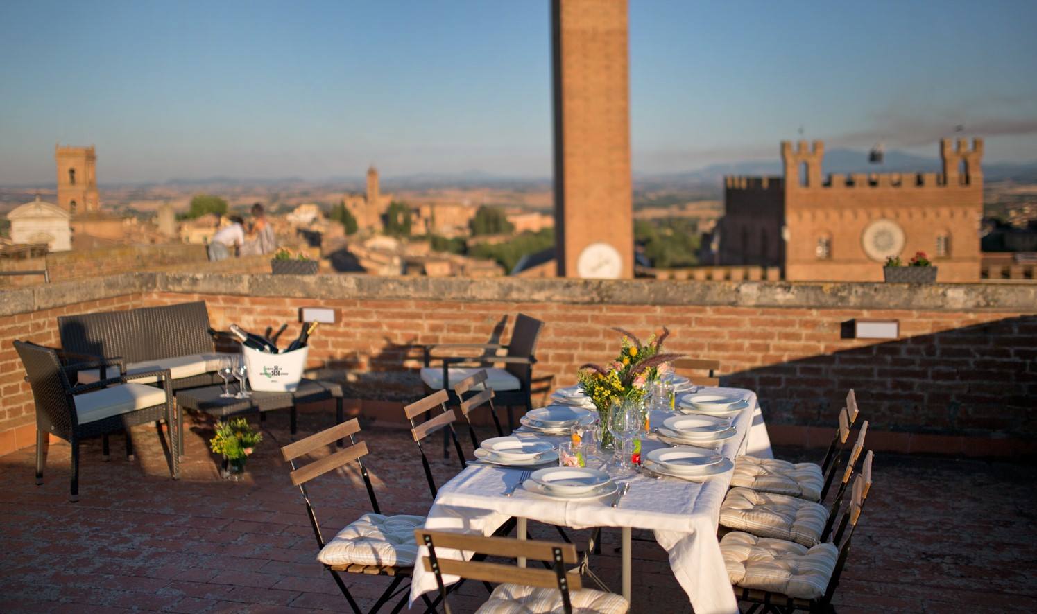 breathtaking dinner on top of a medieval tower in Siena