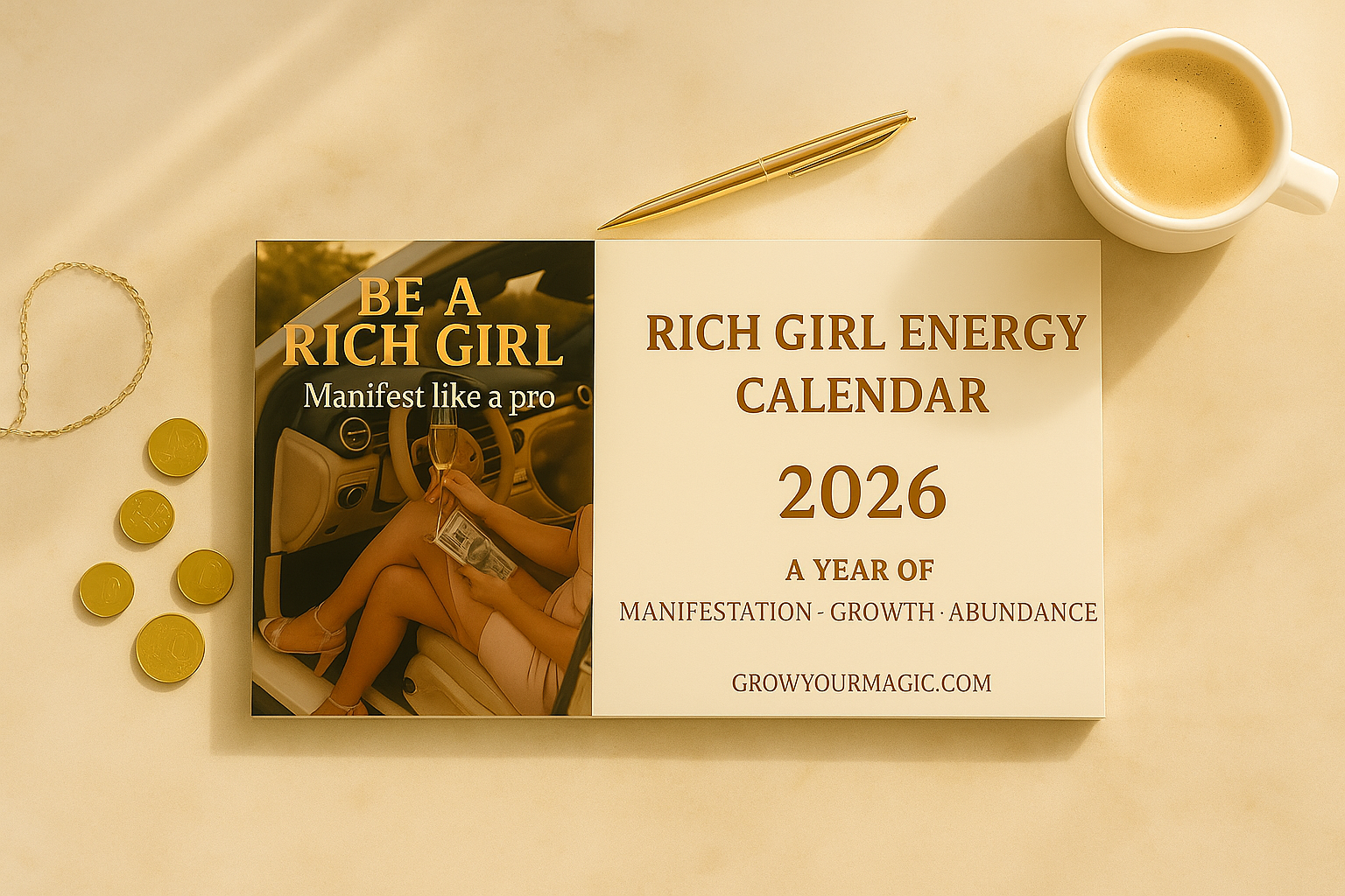Rich Girl Energy Calendar 2026 — Digital Manifestation Calendar