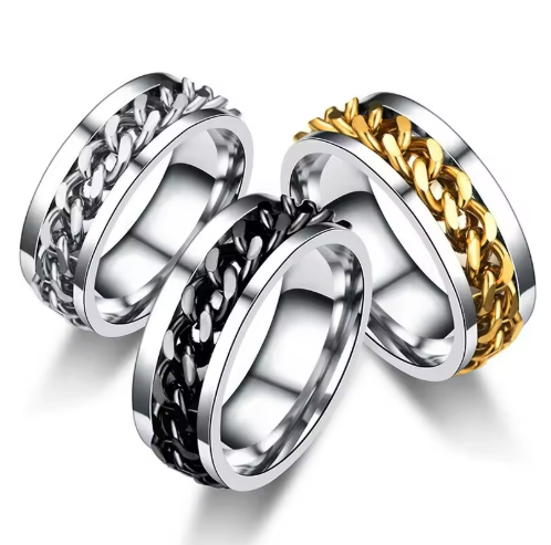 Chain Link Rings Set